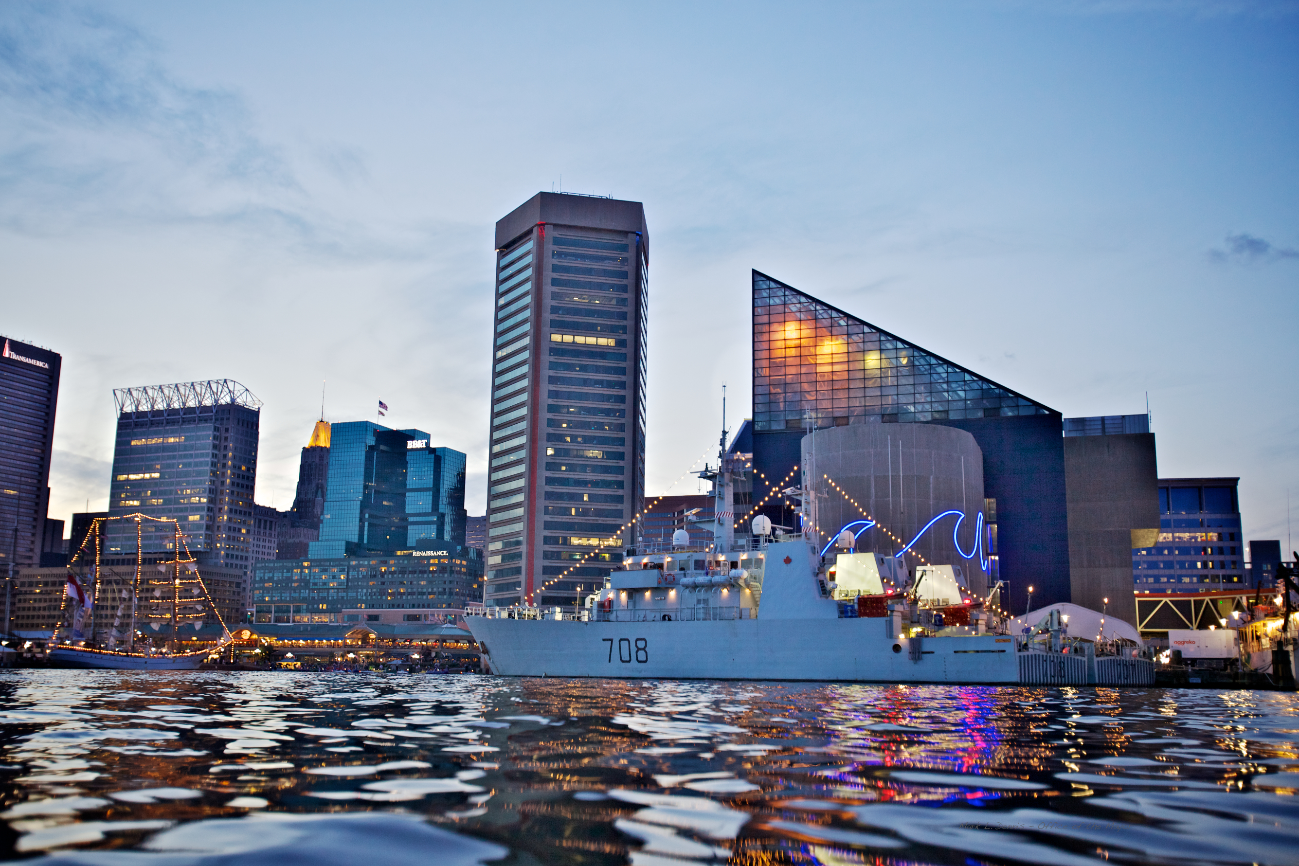 IMAGE: Baltimore's Inner Harbor at dusk during 2012's Star-Spangled Sailabration
